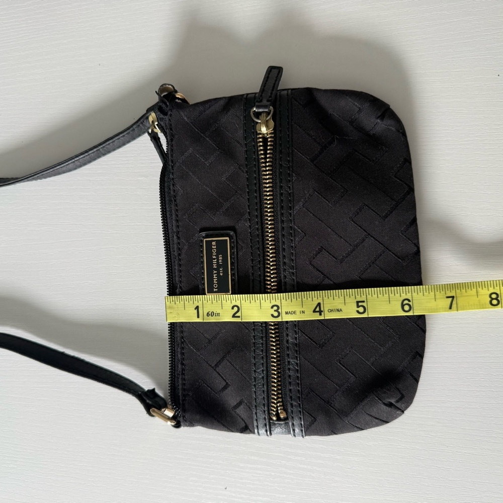 Tommy Hilfiger Black Crossbody Bag with Gold Accents